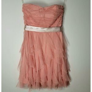 Teeze Me Strapless pink glitter dress, party homec